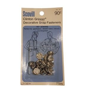 Vtg Scovill Clinton Gripper Western Snap Fasteners  7/16 USA